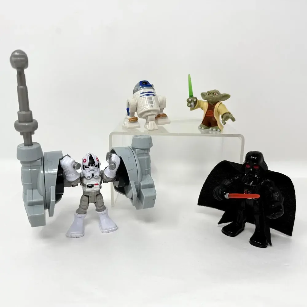 Star Wars Galactic Heroes Darth Vader R2-D2 Yoda AT-AT Driver Figures Lot 4